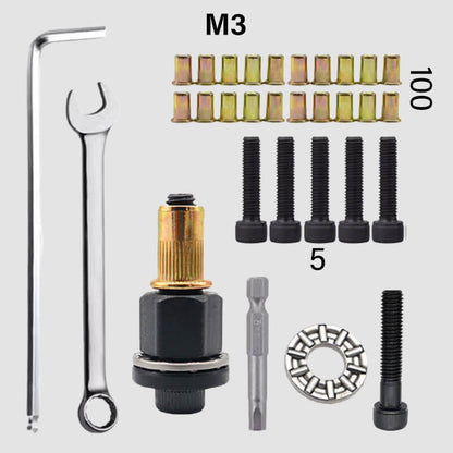 🎉 2026 Sale — Over 29,000 Sold! 🔧 Rivet Gun Head & Nutsert Cap Set – Heavy-Duty Steel, Interchangeable Heads – Portable Kit for Metal, Plastic & Fiberglass 🛠️