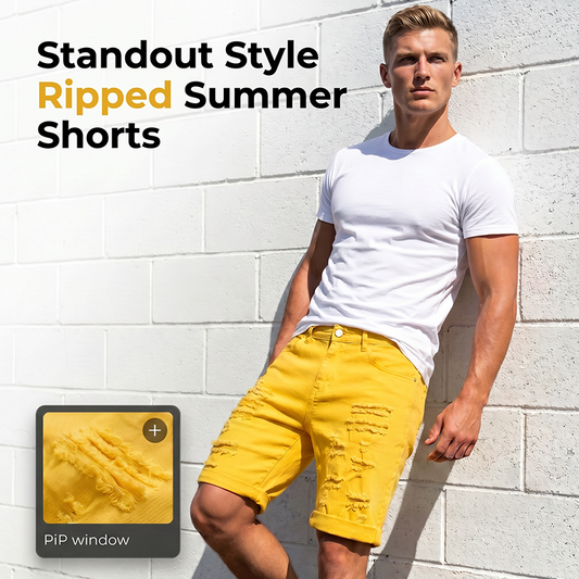 🎉 2026 Sale — Over 24,000 Sold! 🩳 Men's Casual Summer Ripped Shorts – Distressed Details & Rolled Hems 🌞