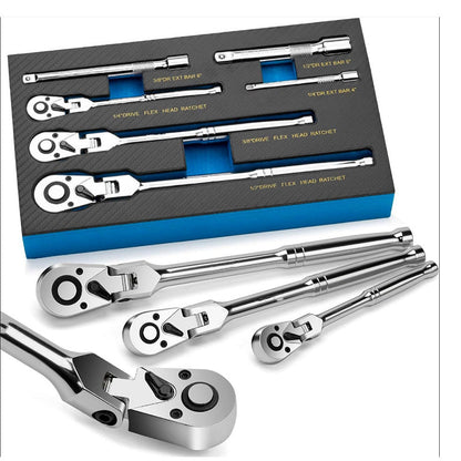 ⏳ Limited-Time 50% OFF! 🔧 6-Piece Flex Head Ratchet Wrench Set — 180° Flex, 72-Tooth ✨