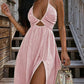 🎉 New Arrival – 50% OFF! 💥 Sexy V-Neck Maxi Dress – Floor-Sweeping Goddess Vibes ✨
