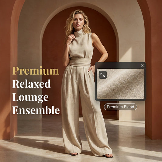 🎉 Time-Limited 50% OFF! 👚 Viral Mock Neck Set – Effortless Elegance Flow ✨