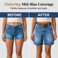 🎉 50% OFF! 🍦 Viral Bermuda Denim Shorts – Thigh-Covering Confidence ✨
