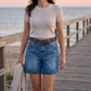 🎉 50% OFF! 🍦 Viral Bermuda Denim Shorts – Thigh-Covering Confidence ✨