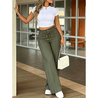 🎉 2026 Sale — Over 34,000 Sold! 👖 High-Waist Straight Pants – Polished ✨