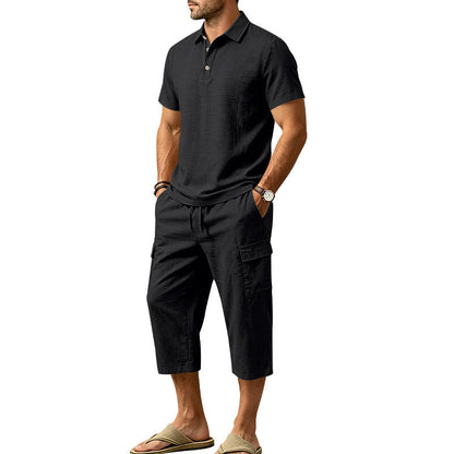 🚨 FINAL HOURS! ⏳ 50% OFF – Nearly Gone! 👕 Men’s Linen 2-Piece Set – Vacation Mode: Activated ✨