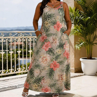 🎉 2026 Sale — Over 27,000 Sold! 💃 Plus Size V-Neck Maxi – Graceful 🌸