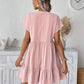 🌸 LIMITED TIME 50% OFF! 👗 Women's V-Neck Loose-Fit Dress with Ruffle Hem – Flattering V-Neck & Playful Ruffles ✨