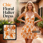 👗🌸 LIMITED TIME 50% OFF! ✨ Women's Halter Tie-Neck Printed Mini Dress – Lace-Up Front, Smocked Back & Tiered Ruffle Skirt 💃