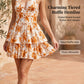 👗🌸 LIMITED TIME 50% OFF! ✨ Women's Halter Tie-Neck Printed Mini Dress – Lace-Up Front, Smocked Back & Tiered Ruffle Skirt 💃
