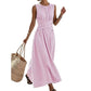 🎉 FINAL HOURS! ⏳ 50% OFF! 🎀👗 Striped Maxi Dress – Waist-Defining Flow, Vacation Ready ✨