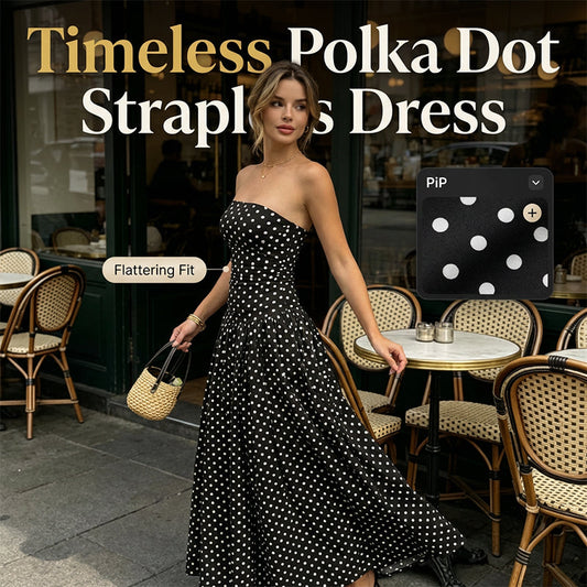 🎉 50% OFF! 👗 Viral Polka Dot Dress – Parisian Romance Mode ✨