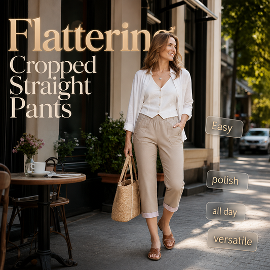 🎉 2026 Sale – 50% OFF! 👖 Slim Fit Cropped Pants – 7/8 Length, Polished Ease ✨