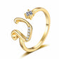 🎉 LIMITED TIME 50% OFF! 💍 Sparkle Initial Ring – Personalized Shine, Perfect Fit ✨