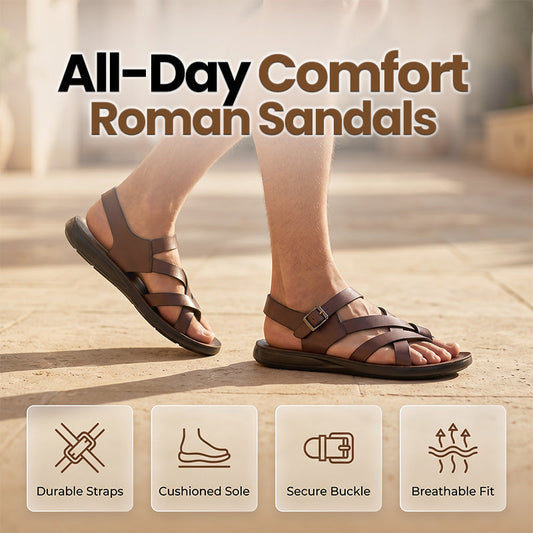 🎉 LIMITED TIME 50% OFF! 👞 Roman Adjustable Sandals – Barefoot Beach Comfort 🏖️