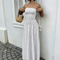 🎉 LIMITED TIME 50% OFF! 👗 Women’s Off-Shoulder Polka Dot Dress – Timeless Evening Romance ✨