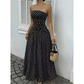 🎉 LIMITED TIME 50% OFF! 👗 Women’s Off-Shoulder Polka Dot Dress – Timeless Evening Romance ✨