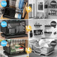 🏃50% OFF WHILE STOCKS LAST!🍽️💧 Stop stacking wet dishes on the counter — this 2-tier rack holds plates, bowls, and utensils all in one place. Rotating spout drains straight into the sink. No more puddles. 🏠