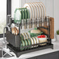 🏃50% OFF WHILE STOCKS LAST!🍽️💧 Stop stacking wet dishes on the counter — this 2-tier rack holds plates, bowls, and utensils all in one place. Rotating spout drains straight into the sink. No more puddles. 🏠