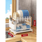 🏃50% OFF WHILE STOCKS LAST!🍽️💧 Stop stacking wet dishes on the counter — this 2-tier rack holds plates, bowls, and utensils all in one place. Rotating spout drains straight into the sink. No more puddles. 🏠