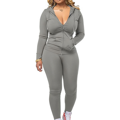 🎉 LIMITED TIME 50% OFF! 🧥 Hourglass Hooded Sweatsuit – Zip-Up Confidence ✨