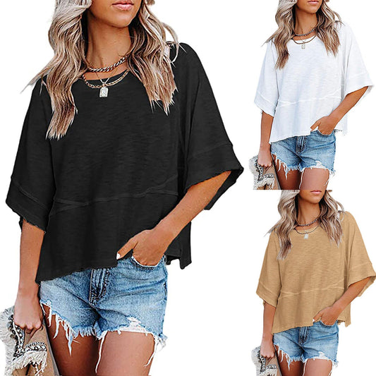 🎉 LIMITED TIME 50% OFF! 👚 Flare Sleeve Patchwork Top – Soft Artistic Whimsy ✨