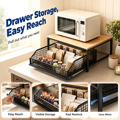 🎉 2026 Sale — Over 14,000 Sold! ☕ Your coffee maker is taking up way too much counter space. This 2-tier stand lifts it up and adds a slide‑out drawer for pods and tools — more room, less clutter. ✨