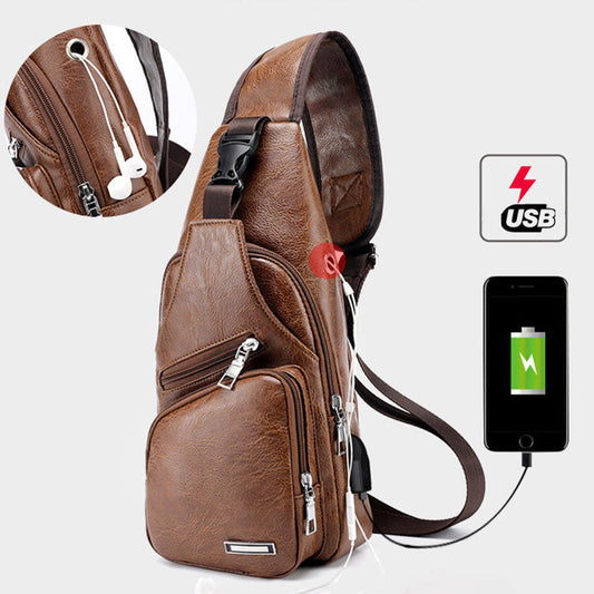 🎉 LIMITED TIME 50% OFF! 👜 Men’s Leather Chest Bag – Urban Utility, Vintage Soul ✨