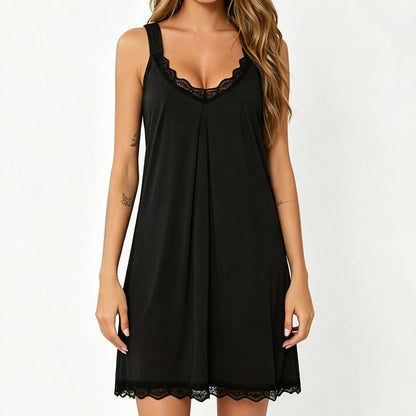 🎉 2026 Sale — Over 31,000 Sold! 🌙 Lace V-Neck Nightdress – Cloud-Soft Sleep Elegance 💤