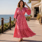 🎉 LIMITED TIME 50% OFF! 🌸 Elegant V-Neck Printed Dress – Breezy Silhouette, Travel Ready ✨