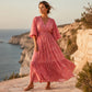 🎉 LIMITED TIME 50% OFF! 🌸 Elegant V-Neck Printed Dress – Breezy Silhouette, Travel Ready ✨