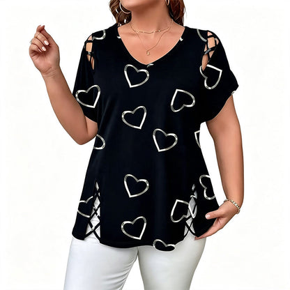🎉 LIMITED TIME 50% OFF! 👚 Cutout V-Neck Tee – Effortless Side-Tie Chic 🌸