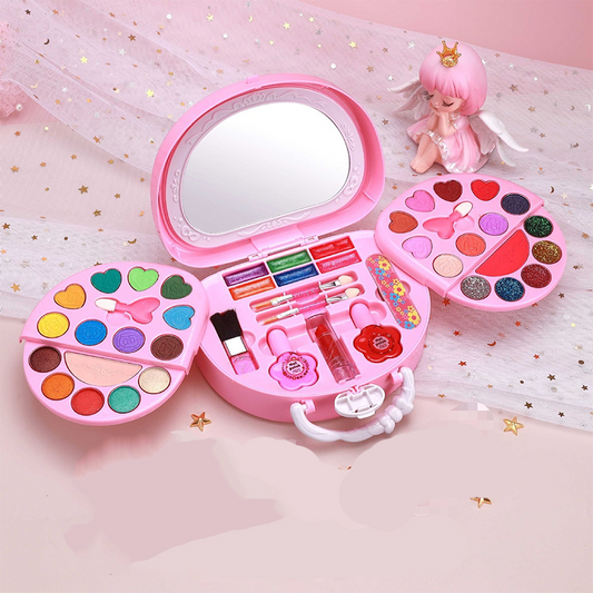 👛 50% OFF NOW! 💄 Kids Washable Makeup Toy Set – Safe Gentle Formula, Portable Pink Handbag, All-in-One Creative Play ✨