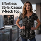 🌸 LIMITED TIME 50% OFF! 👚 Women’s V-Neck Top – Soft Drape, Roomy Comfort 😌