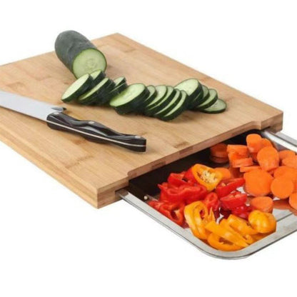 🎉 LIMITED TIME 50% OFF! 🪵 Slide-Out Tray Cutting Board – Prep Smarter, Cook Faster 🍳