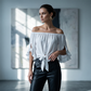 🎉 2026 Sale — Over 31,200 Sold! ⏰ Off-Shoulder Bow Blouse – Sweetheart Neckline, Summer Breeze 🎀