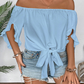 🎉 2026 Sale — Over 31,200 Sold! ⏰ Off-Shoulder Bow Blouse – Sweetheart Neckline, Summer Breeze 🎀