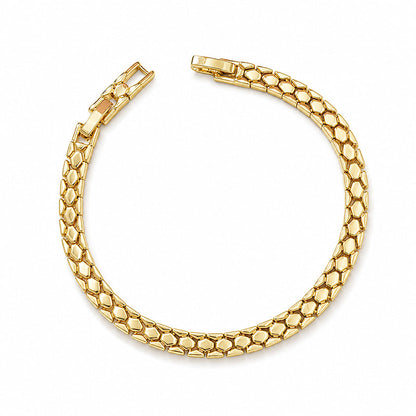✨ Double Win: Buy 2 Get 1 FREE + 50% OFF 💫 Gold Snake-Scale Chain Bracelet – Liquid Shine, Textured Luxe 🌟