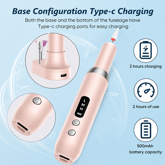 🎉 2026 Sale — Over 35000 Sold! 💰 Cordless Electric Nail Drill Machine with Charging Base ergonomic