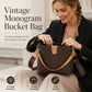 🎉 2026 Sale — Over 31,000 Sold! 💞 Women’s Vintage Monogram Bucket Bag with Adjustable Shoulder Strap