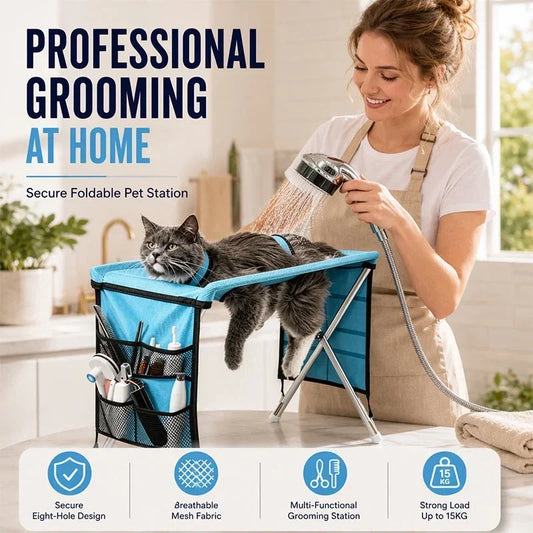 🎉 2026 Sale — Over 52,000 Sold! 🐕 Groom your dog standing up — no more bending over and wrecking your back. This 2-in-1 grooming bed converts to a hammock too. Stable, comfy, and a total game-changer for seniors. 💪