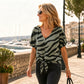 🌷 2026 Summer Sale 50% OFF ☀️👚 Zebra Knot Tee – Wild Print, Waist-Defining Tie ✨