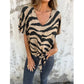 🌷 2026 Summer Sale 50% OFF ☀️👚 Zebra Knot Tee – Wild Print, Waist-Defining Tie ✨