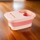 🛁🔥50% OFF! Collapsible Silicone Foot Spa Basin With Lid, Portable Foldable Foot Soak Tub With Massage Nodes ⏳✨