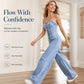 🎉 2026 Sale — Over 34,000 Sold! 👖 Spaghetti Strap Wide-Leg Denim Jumpsuit – High-Waist, Instantly Elongates Your Silhouette! ✨