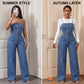 🎉 2026 Sale — Over 34,000 Sold! 👖 Spaghetti Strap Wide-Leg Denim Jumpsuit – High-Waist, Instantly Elongates Your Silhouette! ✨