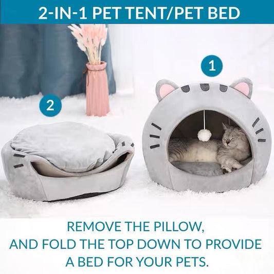 🎉 2026 Sale — Over 27,000 Sold! 🐾 Tent or Bed in Seconds – Your Cat's New Favorite Hideaway! 🏠