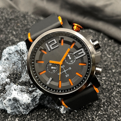 🎉 2026 Sale — Over 19,000 Sold! ⌚ Men's Casual Quartz Watch – Sporty Orange & Black Design, Lightweight Silicone Band – Style for Work, Play & Every Day! ✨