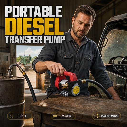 🎉 2026 Sale — Over 15,000 Sold! ⛽ Portable Diesel Transfer Pump – 25GPM Flow, 12V/24V/220V Options – Move Fuel Fast, Farms, Garages & Job Sites 🚜