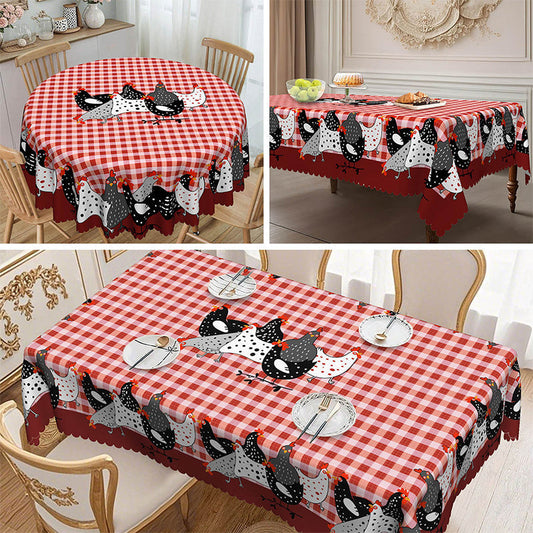 ⏰LIMITED-TIME 50% OFF! 🐓🍽️ Spills? Wipe 'em away. This farmhouse rooster tablecloth keeps your table safe and stylish — scalloped lace, waterproof coating, and that perfect rustic charm. A favorite for cozy kitchens everywhere! ✨