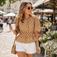 🎉 2026 Sale — Over 19,000 Sold! 🌸 Polka-Dot Top – Fitted Waist, 3/4 Sleeves – Effortless Style from Desk to Dinner! ✨